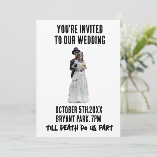 SKELETONS MARIAGES GOTHIQUES INVITATIONS PERSONNAL (Debout devant)