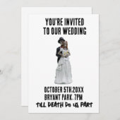 SKELETONS MARIAGES GOTHIQUES INVITATIONS PERSONNAL (Devant / Derrière)