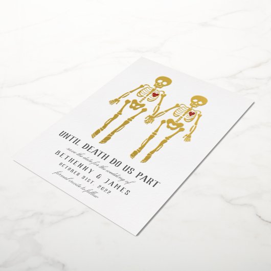 Skeletons romantiques Foil Invitation (Rotation)