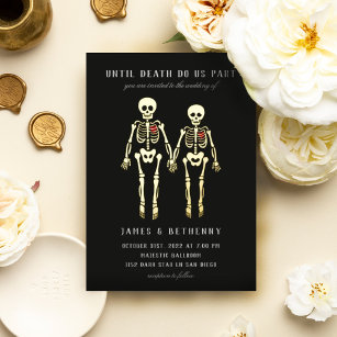 Skeletons romantiques Foil Invitation