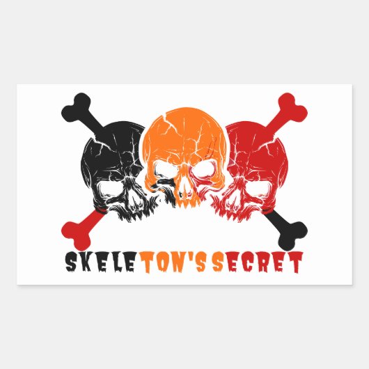 Skeleton's Secret Rechthoekige Sticker (Voorkant)
