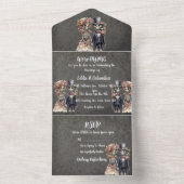 skeletpaar bruiloft all in one uitnodiging (Binnen)