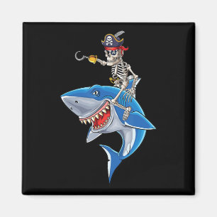 Skeletpiraten Riding Shark Cute Boys Halloween Magneet