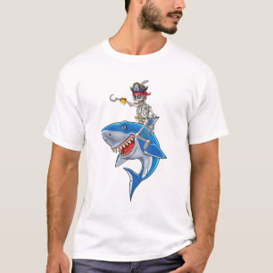 Skeletpiraten Riding Shark Cute Boys Halloween T-shirt