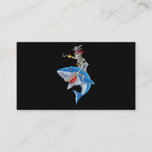 Skeletpiraten Riding Shark Cute Boys Halloween Visitekaartje