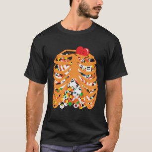 Skeletribbengel Röntgenfoto Snoep Halloween Trick T-shirt