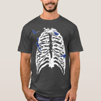 Skeletribkooi met zangvogels Emo Skeleton T-shirt