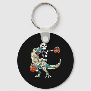 Skeletrijdende mummie dinosaurus T Rex Halloween p Sleutelhanger