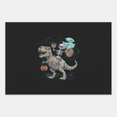Skeletrog Dinosaur T rex Halloween Pumpkin Inpakpapier Vel (Voorkant)
