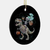 Skeletrog Dinosaur T rex Halloween Pumpkin Keramisch Ornament (Rechts)