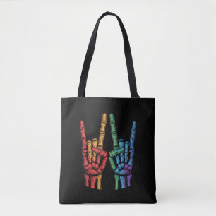 Skeletrots Hand LGBTQ Regenboogvlag Gay Pride Draagtas