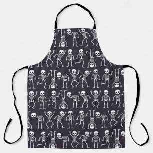 Skeletsilhouettes naadloos patroon voor hallowiet schort