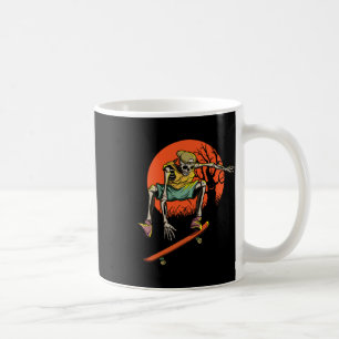 Skeletskater in halloween met skateboard koffiemok