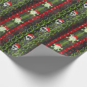 Skeletskelet Santa Hat Cadeaupapier (Hoek)