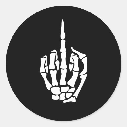 Skeletspier Ronde Sticker (Voorkant)