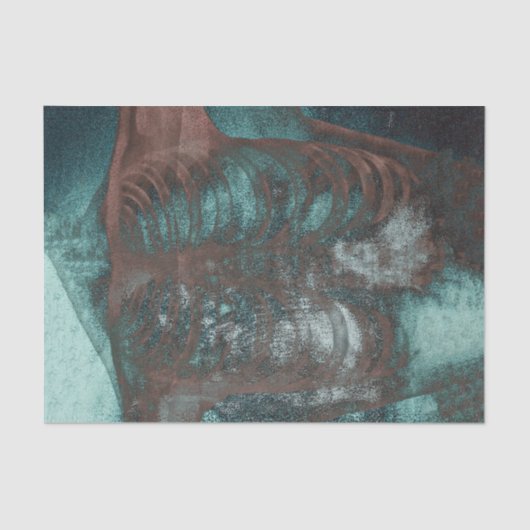  skeletspieren Blauwgroen bruine textuur Tissuepapier (Voorkant)