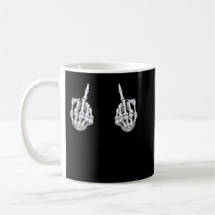 Skeletspieren Hand Halloween Botten Middelvinger V Koffiemok