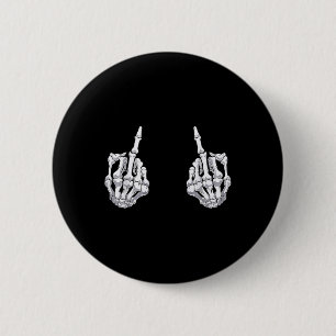 Skeletspieren Hand Halloween Botten Middelvinger V Ronde Button 5,7 Cm