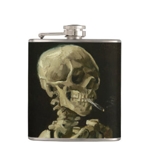 Skeletspieren met brandende sigaretten van Van Gog Heupfles