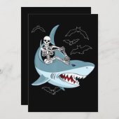 Skeletspieren Riding Shark Funny Halloween Boys Gi Kaart (Voorkant / Achterkant)