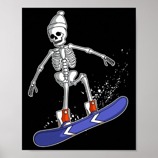 Skeletspiering Snowboarder Poster (Voorkant)