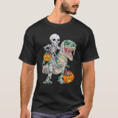Skeletspionagepomp Dinosaur rex Halloween T-shirt (Voorkant)