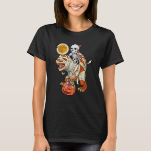 Skeletspionagepomp Dinosaur rex Halloween T-shirt