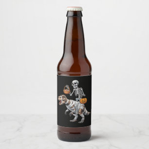 Skeletspleetspier Dinosaur T rex Halloween Fun Bier Etiket
