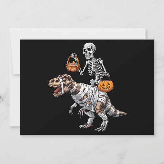 Skeletspleetspier Dinosaur T rex Halloween Fun Kaart (Voorkant)