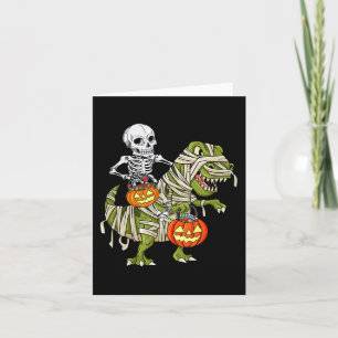 Skeletspleetspier Dinosaur T rex Halloween Fun Kaart