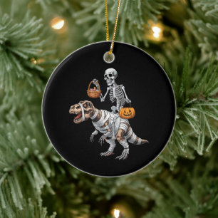Skeletspleetspier Dinosaur T rex Halloween Fun Keramisch Ornament