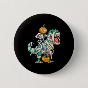 Skeletspleetspier Dinosaur T rex Halloween Fun Ronde Button 5,7 Cm
