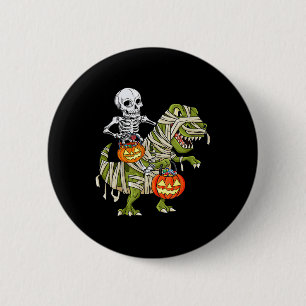 Skeletspleetspier Dinosaur T rex Halloween Fun Ronde Button 5,7 Cm
