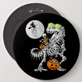 Skeletspleetspier Dinosaur T Rex Halloween Fun Ronde Button 6,0 Cm (Voorkant /achterkant)