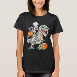 Skeletspleetspier Dinosaur T rex Halloween Fun T-shirt