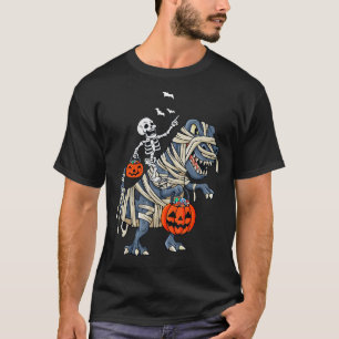 Skeletspleetspier Dinosaur T rex Halloween Fun T-shirt