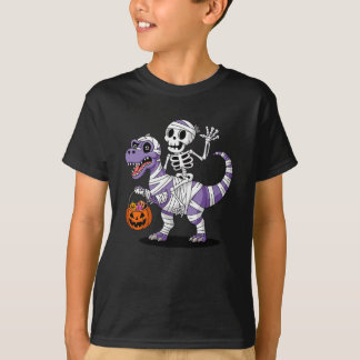Skeletspleetspier Dinosaur T rex Halloween T-shirt