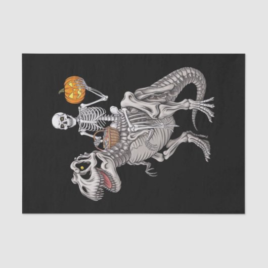 Skeletspleetspier Dinosaur T rex Halloween Tissuepapier (Voorkant)