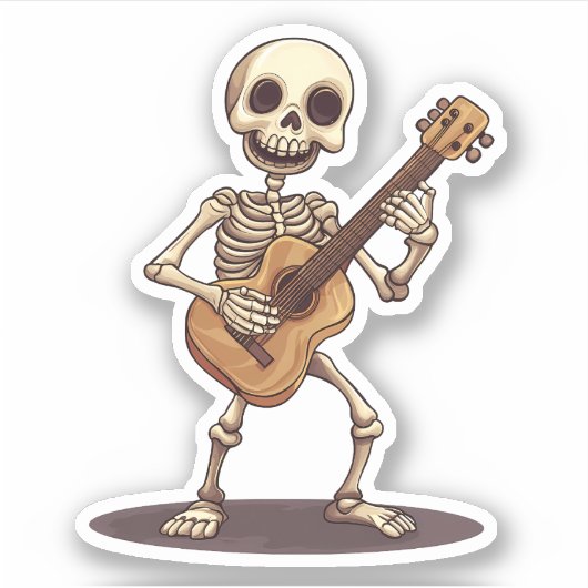 Skeletspuitgitaar Sticker (Voorkant)