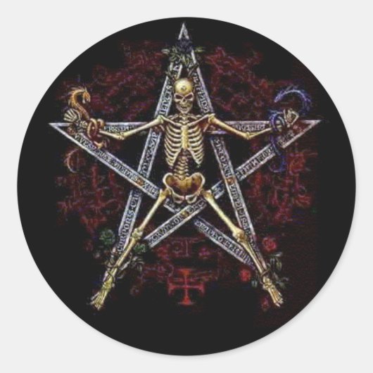 Skeletsticker Ronde Sticker (Voorkant)