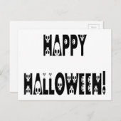 Skelettekst Halloween Briefkaart (Voorkant / Achterkant)
