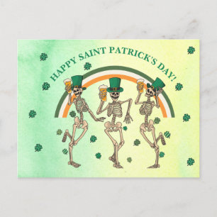 Skeletten Dansen Happy Saint Patrick's Day Briefkaart