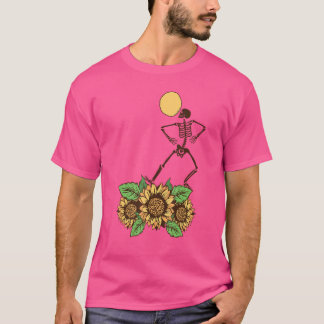 Skeletten Dansen Skelet Familie Met Maan Hallo T-shirt