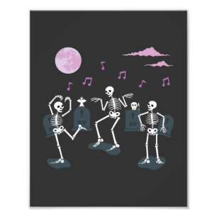 Skeletten die in een Cirkel dansen Foto Afdruk