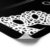 Skeletten Elegant Black & White Welkom bij bruilof Poster (Hoek)