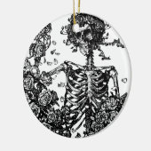 Skeletten en Rozen Keramisch Ornament (Links)