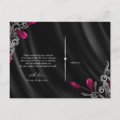 Skeletten Gothic Bedankt Burgundy ID866 Aankondigingskaart (Achterkant)