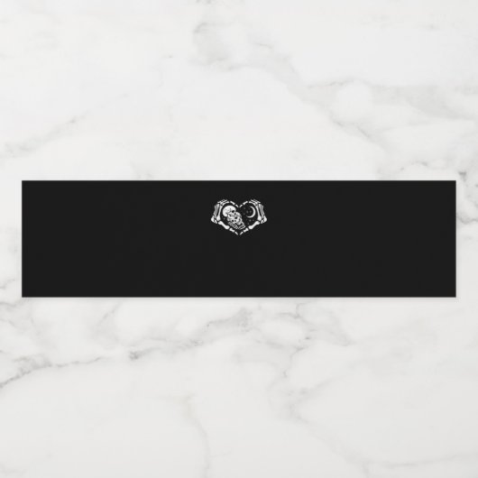 Skeletten hart handen waterfles etiket (Enkel label)