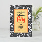 Skeletten in de Closet Halloween Party Kaart (Staand voorkant)