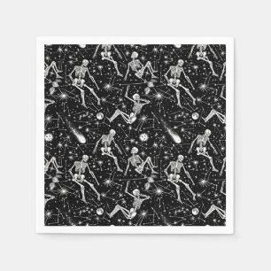 Skeletten in de ruimte achtergrond servet